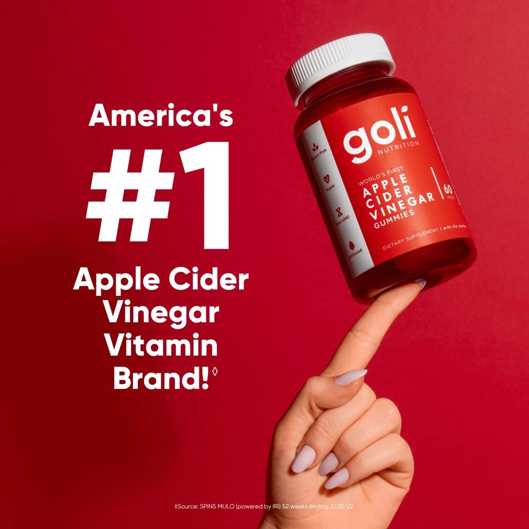 Goli Apple Cider Vinegar Gummy Vitamins - Vitamin B12, Gelatin-Free, G ...