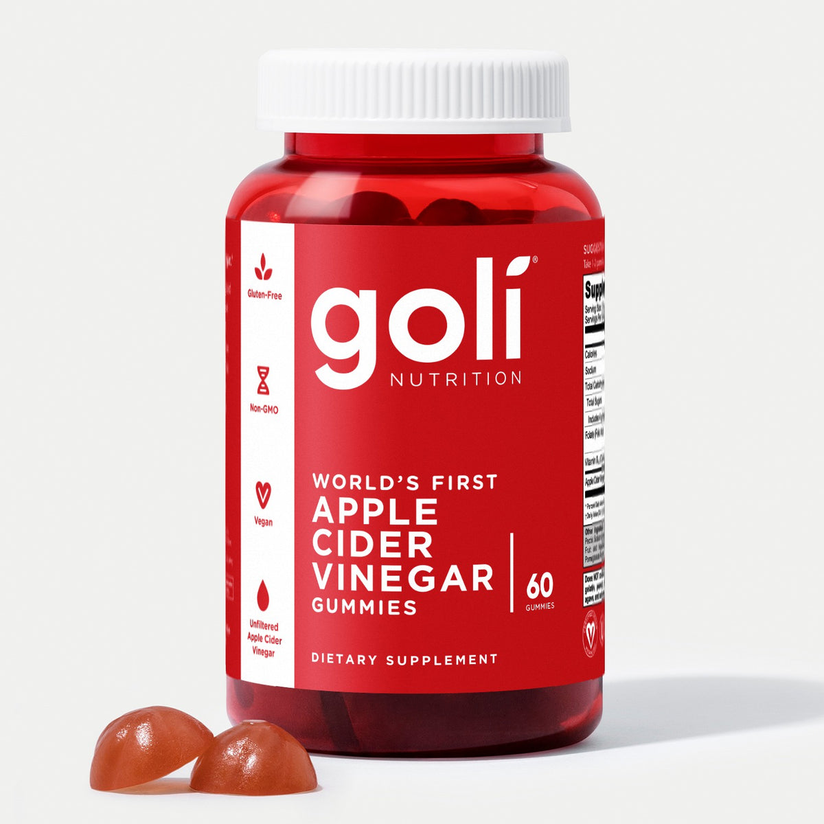 Goli Apple Cider Vinegar Gummy Vitamins - Vitamin B12, Gelatin-Free, G ...