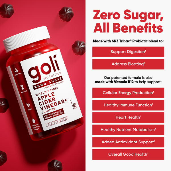 Zero Sugar Apple Cider<br>Vinegar+ Gummies