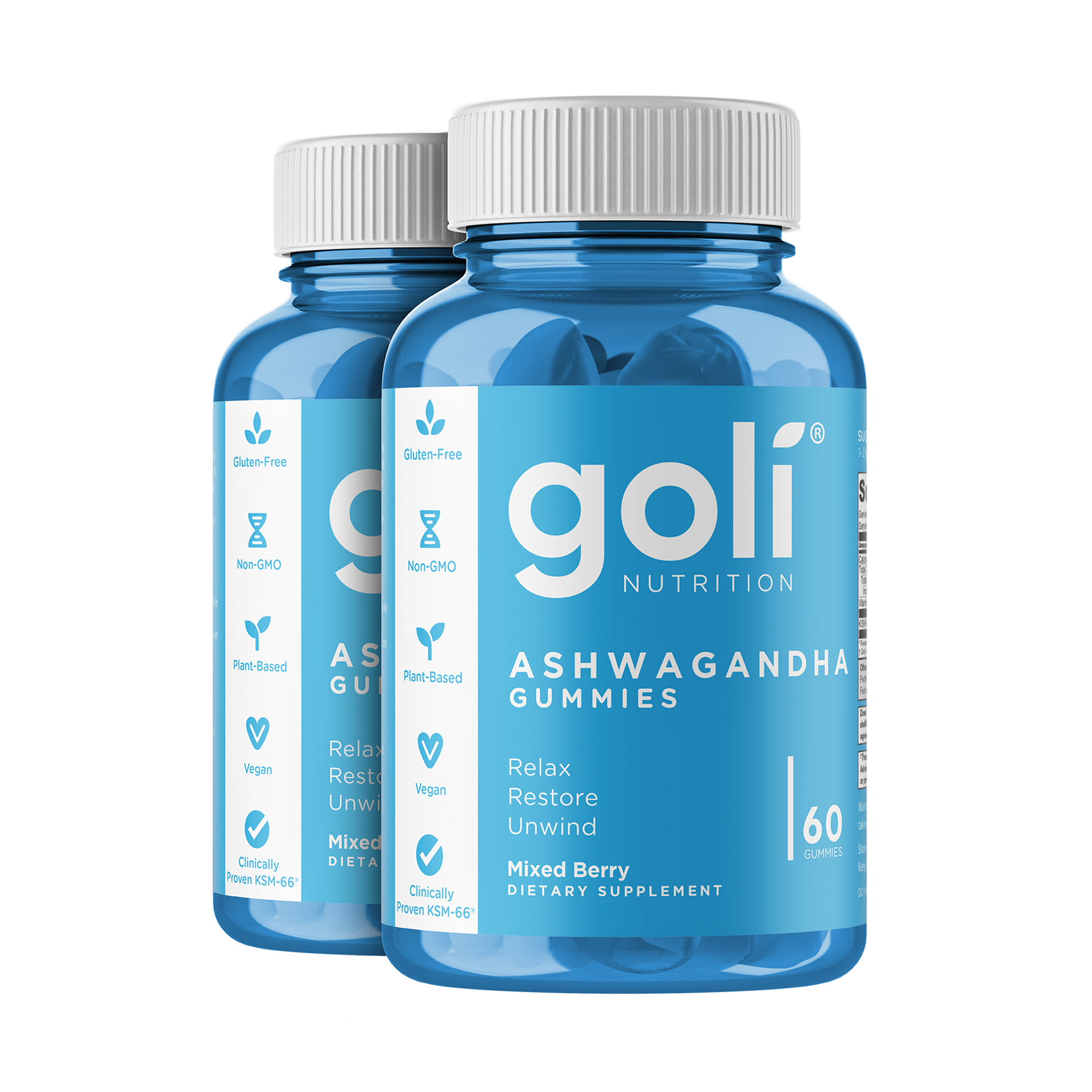 Goli Ashwagandha & Vitamin D Gummy - Mixed Berry, KSM-66, Vegan, Plant ...